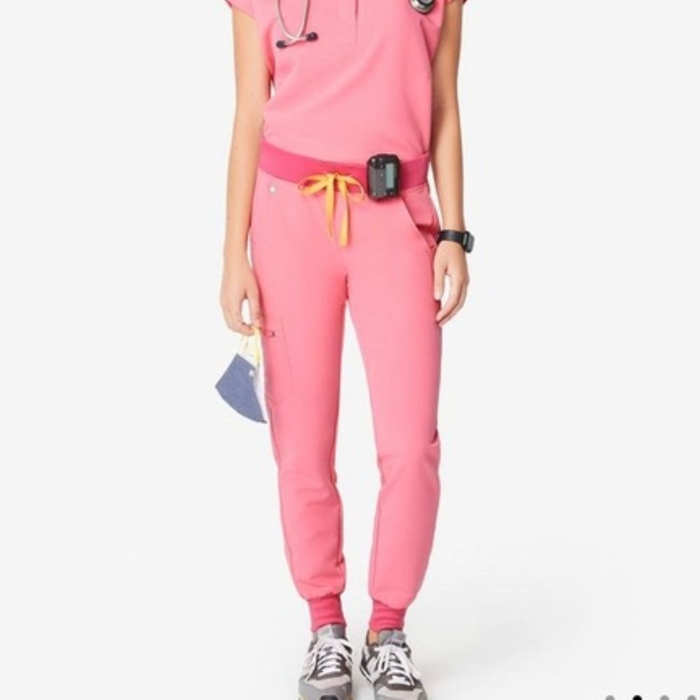 FIGS XL Tall Neon Pink Zamora Jogger Scrub Pants
